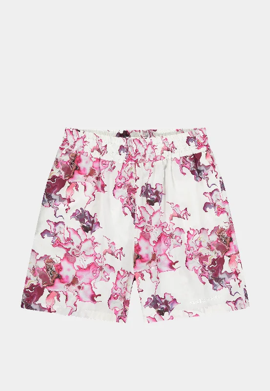 Ashluxe Men's Flower Printed Bowling Shorts - Pink