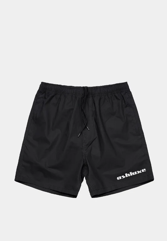 Ashuxe Classic Satin Logo Swimshort Black