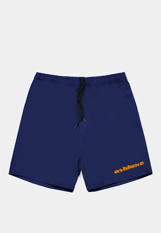 Ashuxe Classic Satin Logo Swimshort Navy