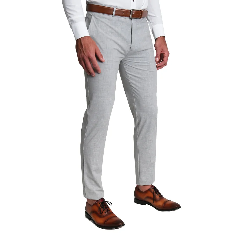 Athletic Fit Suit Pants - Lightweight Heathered Light Grey