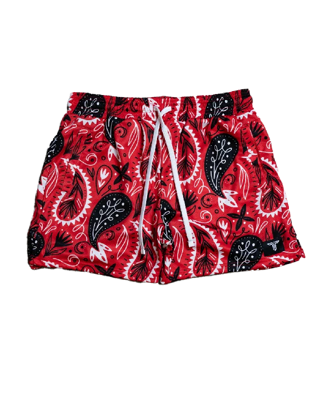 Bandana Mesh Training Short (5" Inseam) - Red