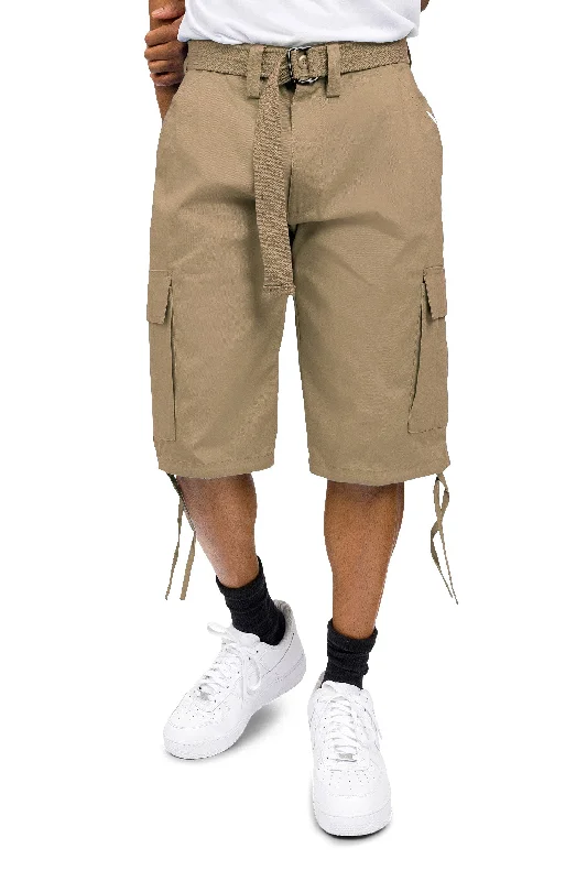 Belted Solid Cargo Shorts (New Colorways)