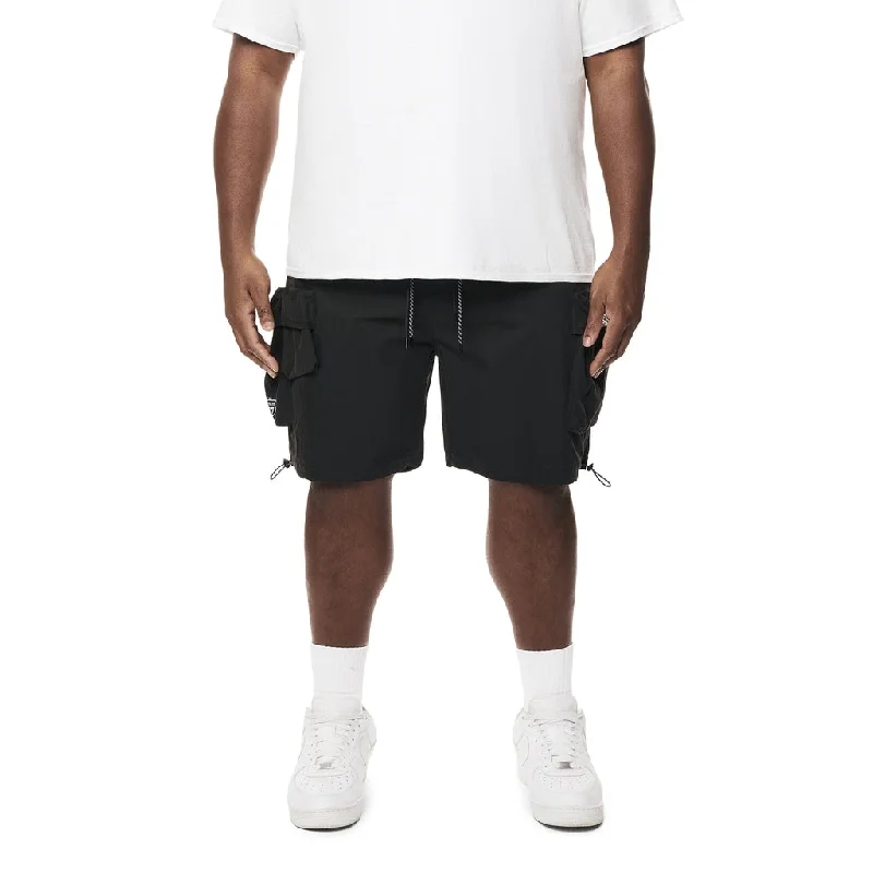 Big and Tall - Brushed Cargo Shorts - Black