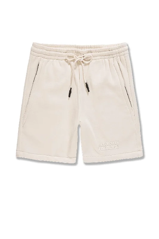 Big Men's Retro Paradise Tonal Shorts (Bone)