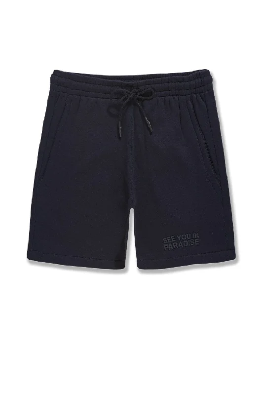 Big Men's Retro Paradise Tonal Shorts (Navy)