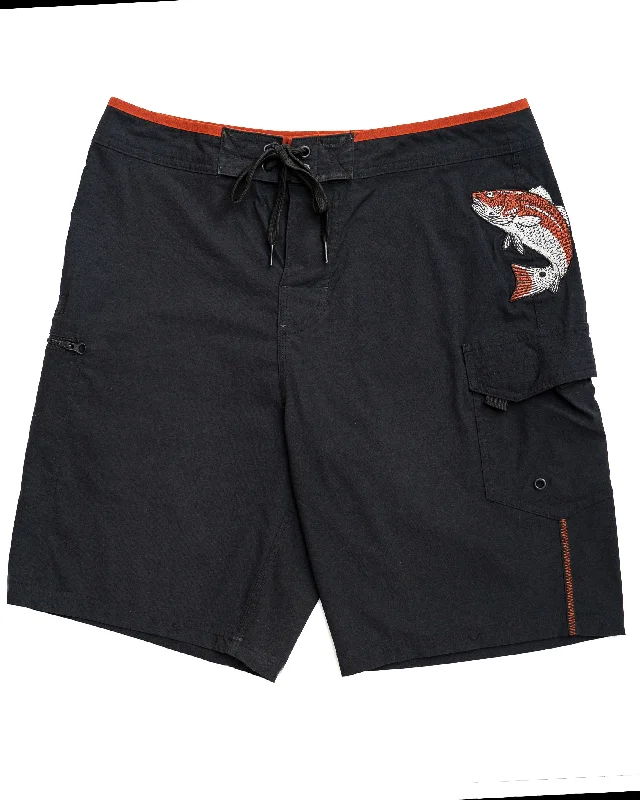 Redfish 21" Black Fishing Shorts in Premium Stretch