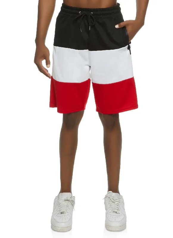 Mens Color Block Tech Fleece Shorts