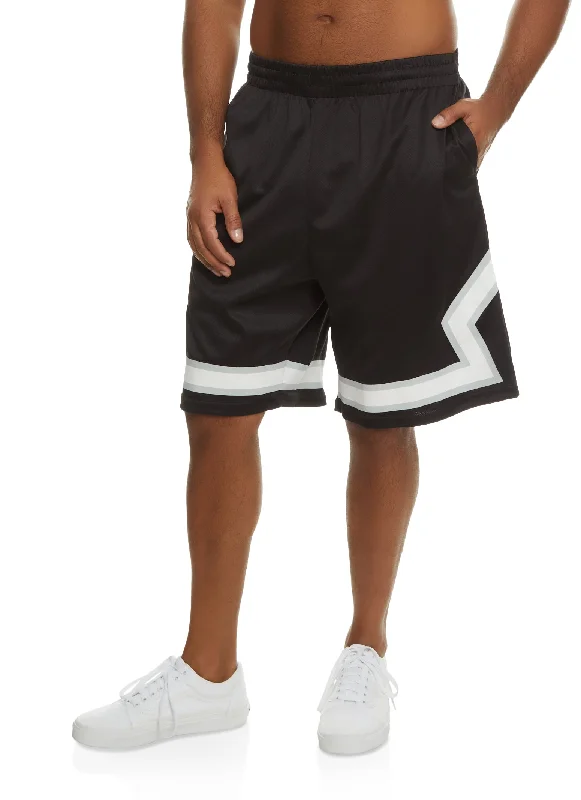 Mens Contrast Trim Basketball Shorts