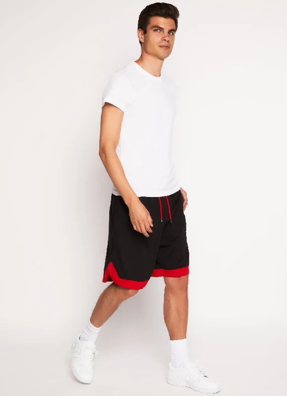 Mens Drawstring Stripe Detail Basketball Shorts