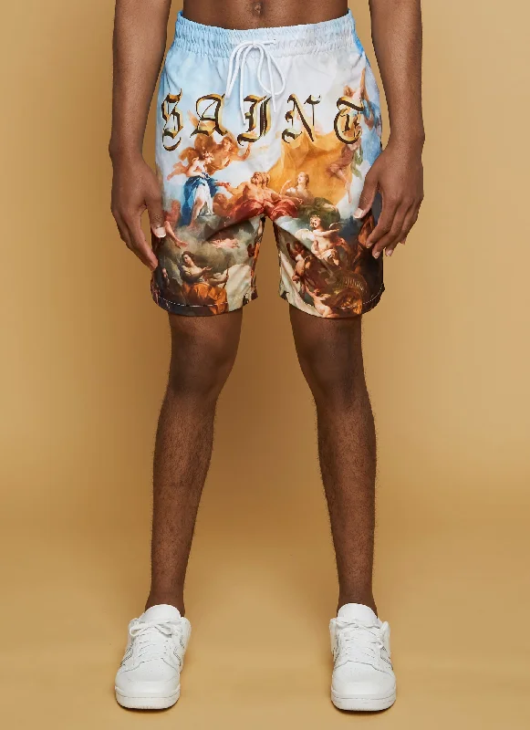 Mens Saint Renaissance Art Print Shorts