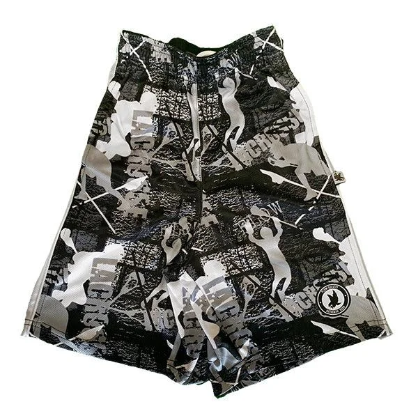 Boys Black & Silver Flow Lax Attack Short