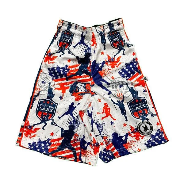 Boy’s Flow USA Flag Lax Shorts