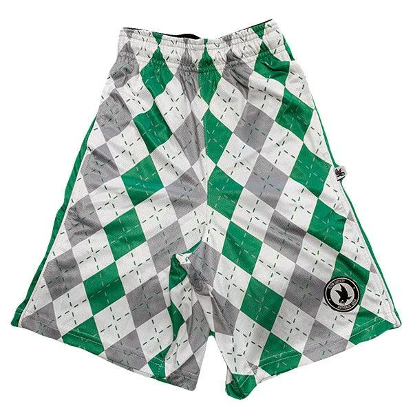 Boys Grey & Green Argyle Attack Short