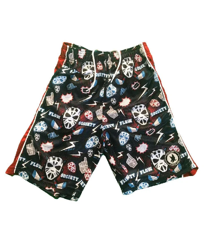 Boy’s Black “Hat Trick Attack” Hockey Shorts