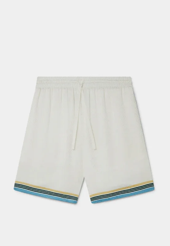 Casablanca Silk Shorts With Drawstrings Offwhite