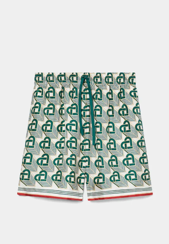 CASABLANCA Silk Shorts With Drawstrings