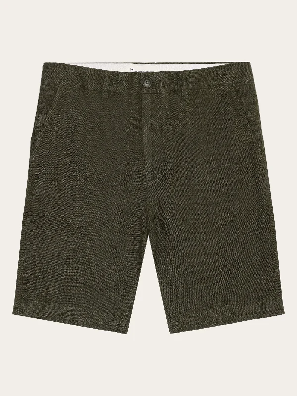 CHUCK regular linen shorts - GOTS/Vegan - Burned Olive