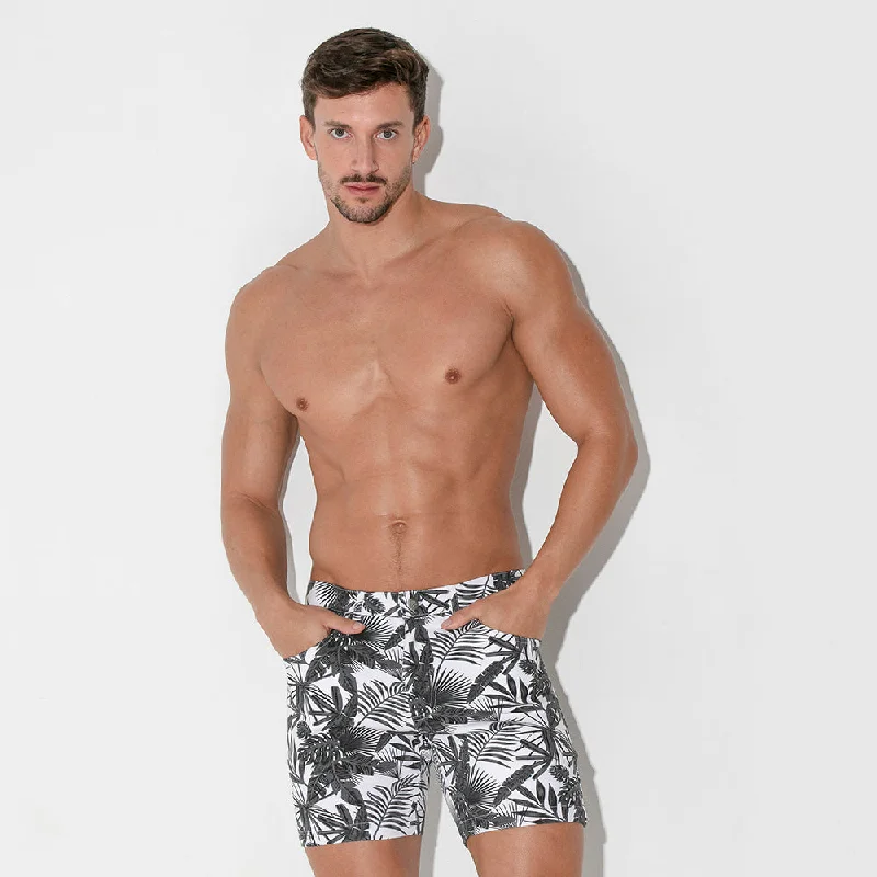 Code 22 slim fit 5" stretch short 9712 charcoal floral