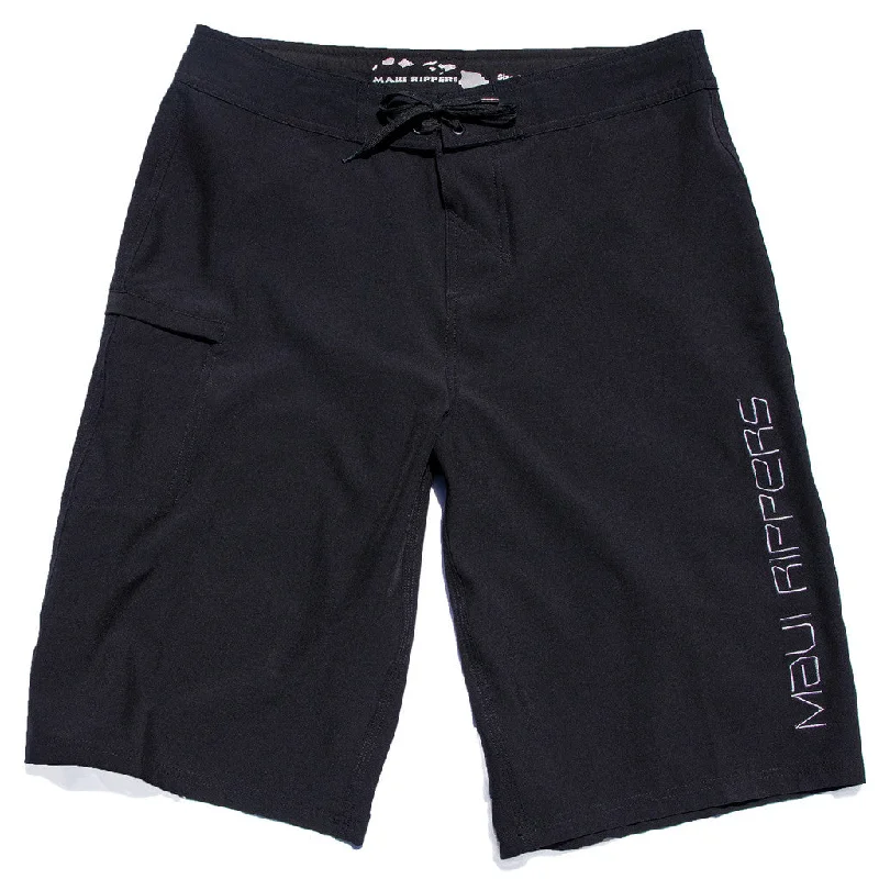 Core Black Extra Long 24" Stretch Boardshort