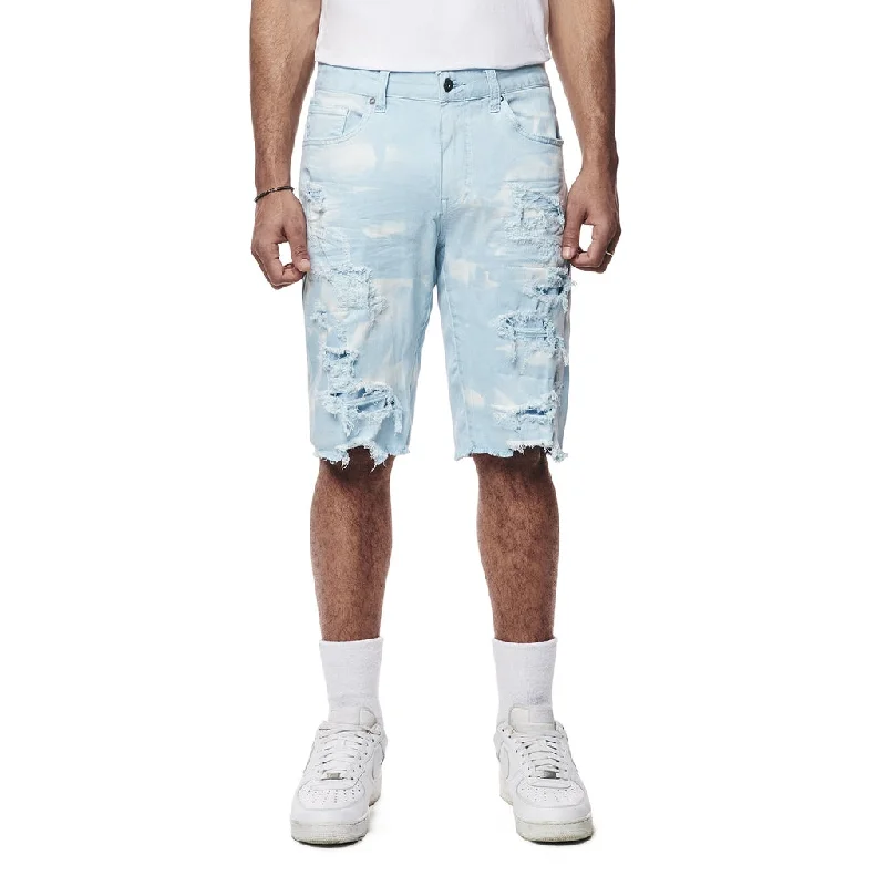 Distressed Rip & Repair Twill Shorts