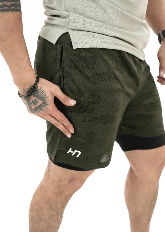 Olive Green 2Layer Performance Shorts