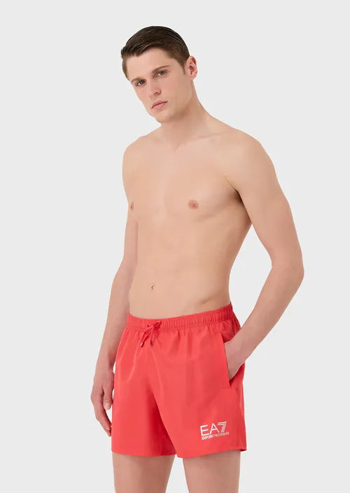 EA7 Emporio Armani Boxer Beachwear Swimming Shorts Red