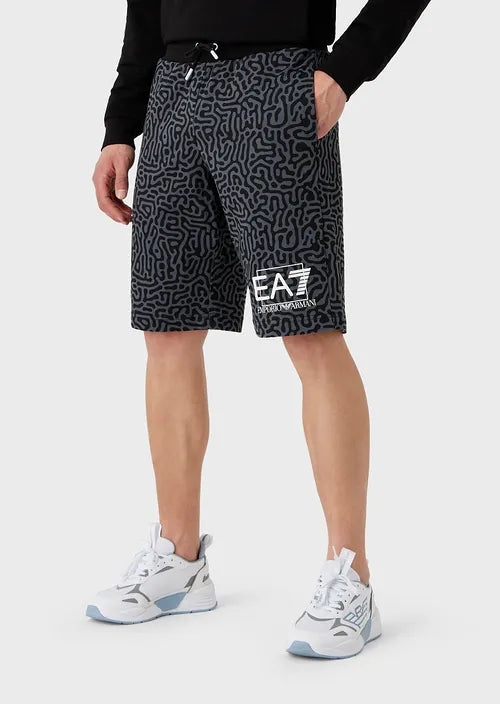 EA7 Emporio Armani Cotton Visibility Board Short-Black