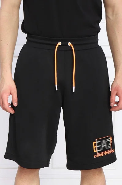 EA7 Emporio Armani Technical Fabric Shorts-Black/Orange