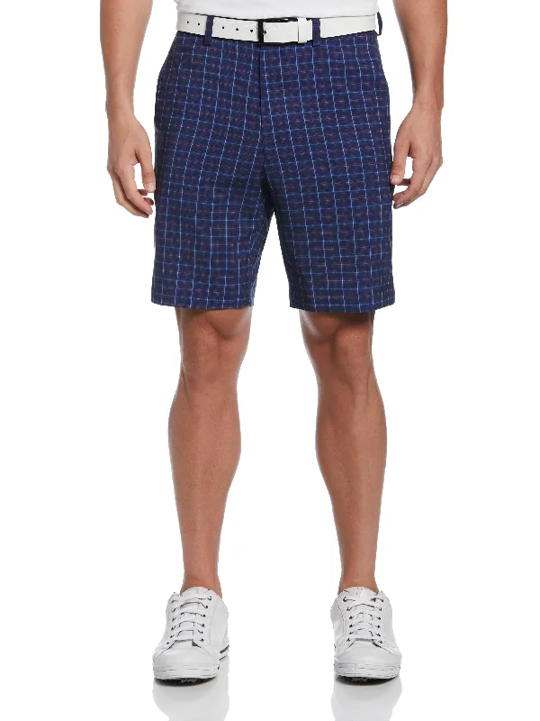 Men's Energy Plaid Print Golf Short with Active Waistband