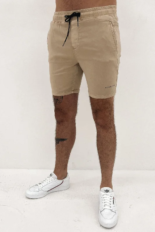 Fairhaven Elastic Waist Hybrid Short Sand