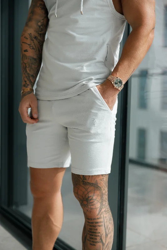 Father Sons Light Grey Elasticated Shorts - FSH899