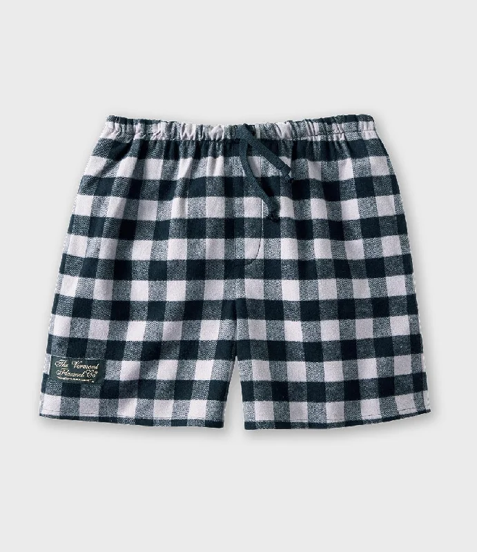 Flannel Lounge Shorts - Gray Buffalo