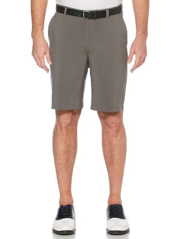 Men's Flat Front Solid Golf Short with Active Waistband and Media Pocket