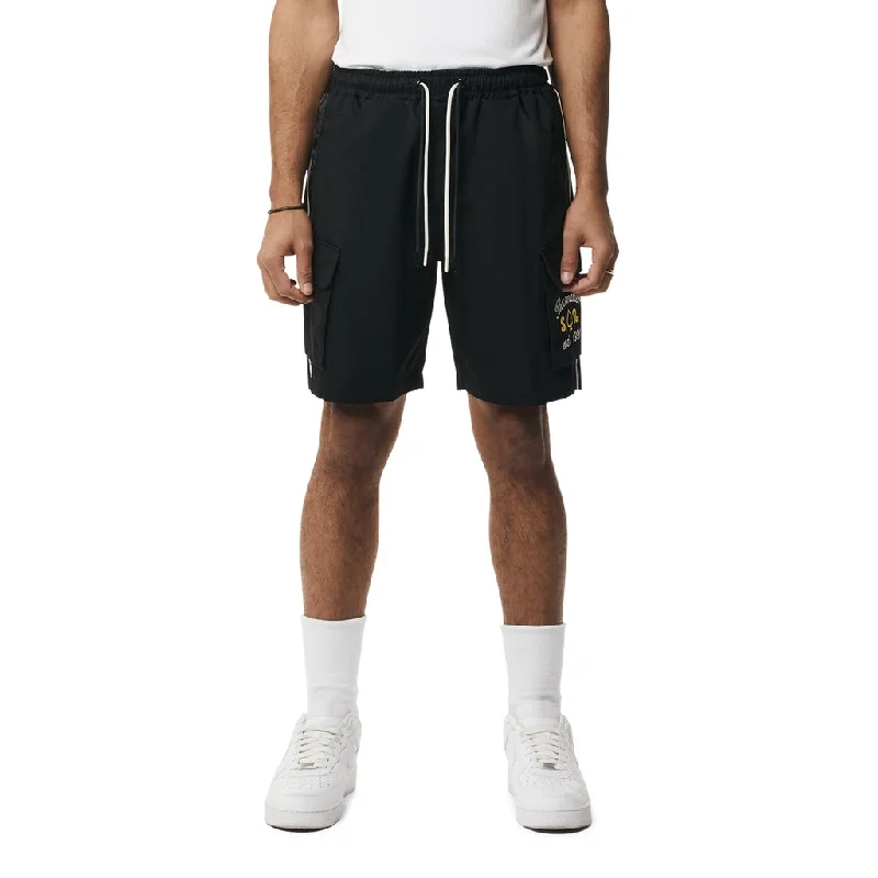 Graphic Twill Shorts - Black