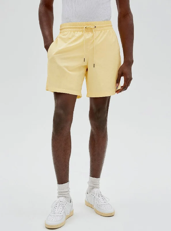 GUESS Originals Butter Yellow Nylon Patch Shorts