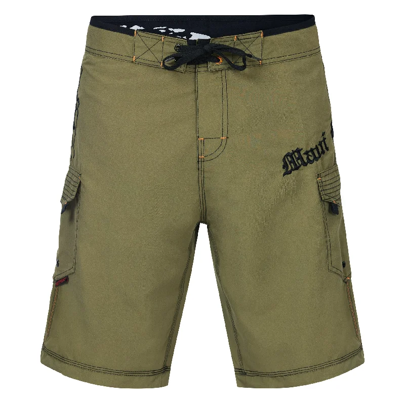 Dark Olive 21" Hawaiian Octo Tako Boardshorts