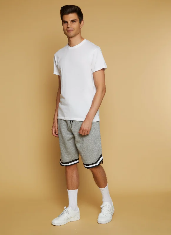 Mens Striped Detail Basketball Sweatshorts