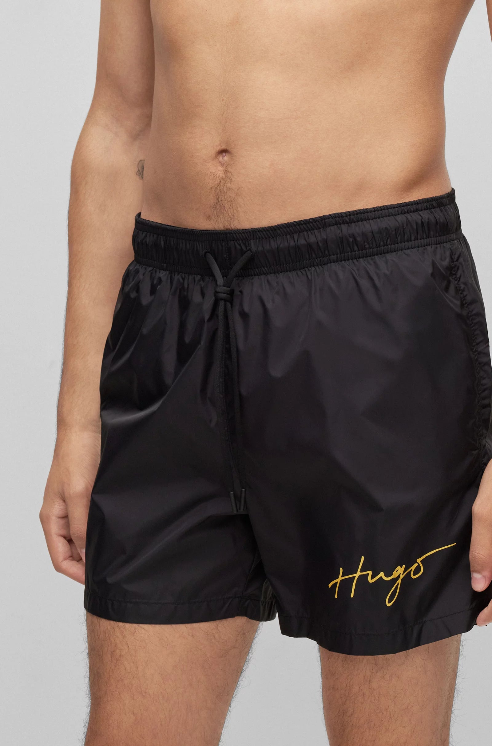 Hugo Handwritten Logo Swim Short-Black