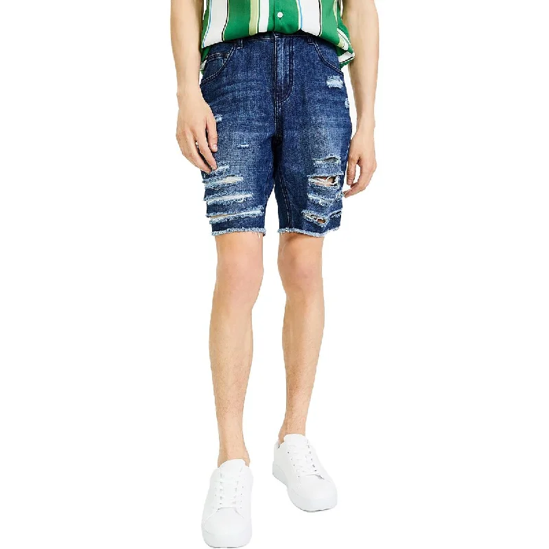 INC Mens Denim Regular Fit Denim Shorts