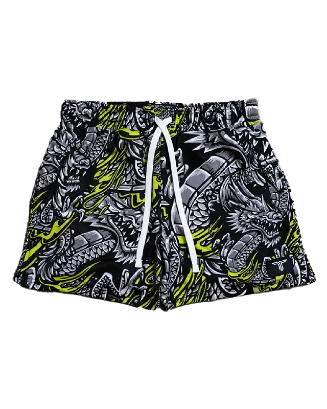 Iron Dragon Mesh Training Short (5" Inseam) - Black Acid