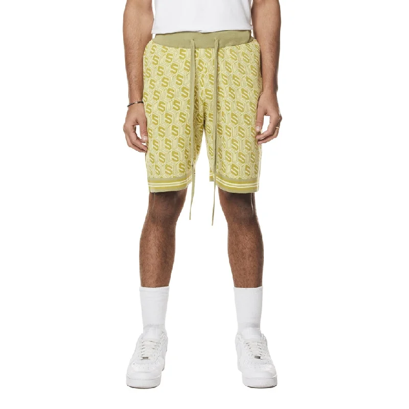 Jacquard Knit Shorts - Kelp