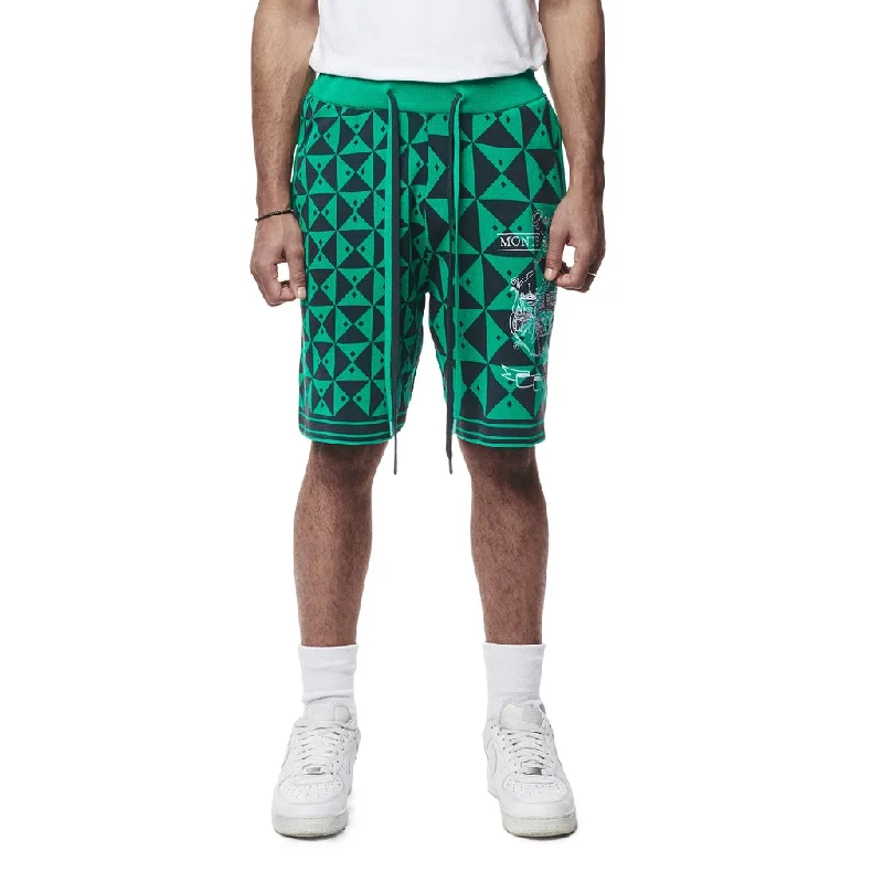 Jacquard Knit Shorts - Green