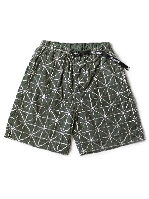 Kapital 8oz Color Denim FOLK-DOJO EASY Shorts- GRN (K2404SP185)