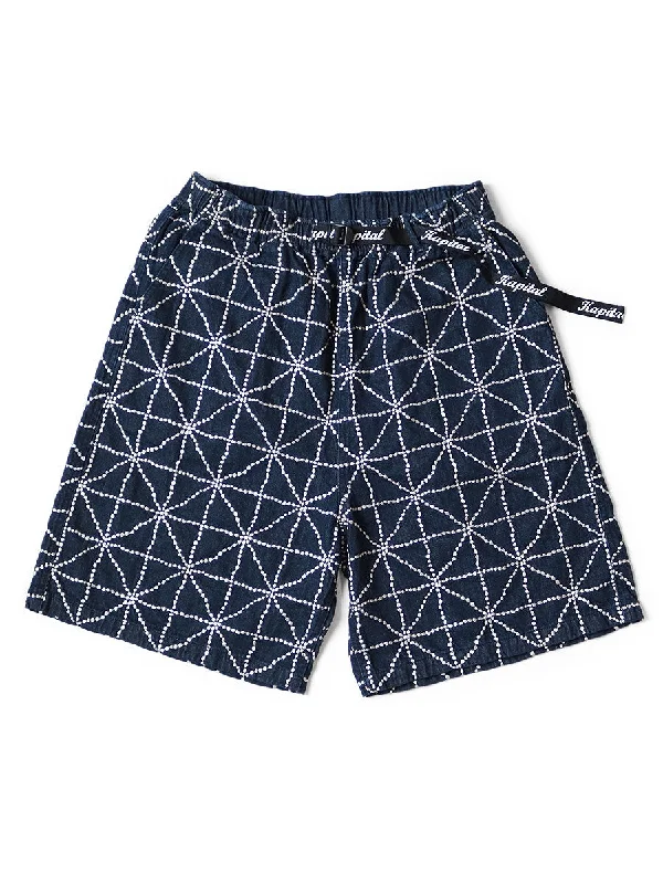 Kapital 8oz Denim FOLK-DOJO EASY Shorts - Indigo (dark color)