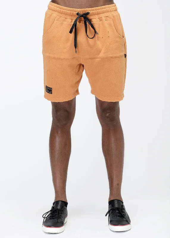 Konus Men's Garment Dyed French Terry Shorts in Orange