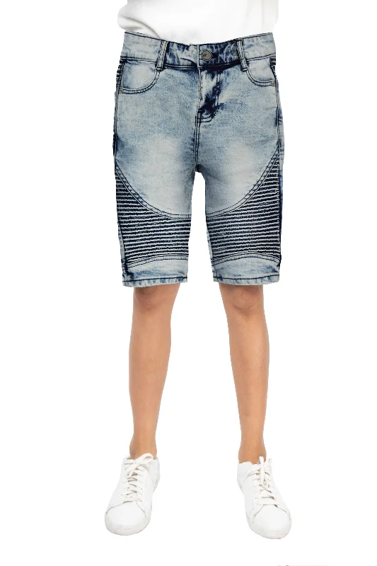 X RAY Kid's Moto Biker Denim Shorts