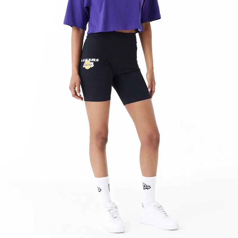 LA Lakers Womens NBA Logo Black Cycling Shorts