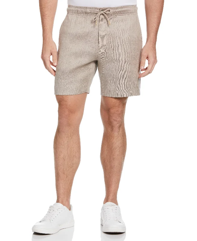 Linen Blend Drawstring Short