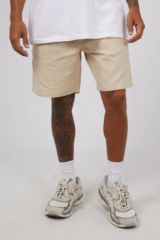 Linen Blend Jogger 17" Oatmeal