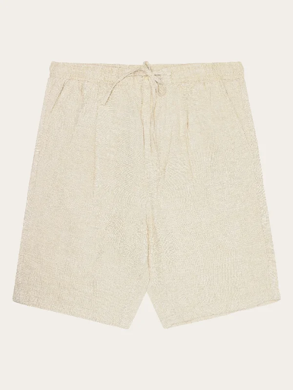 Loose Linen shorts - Light feather gray